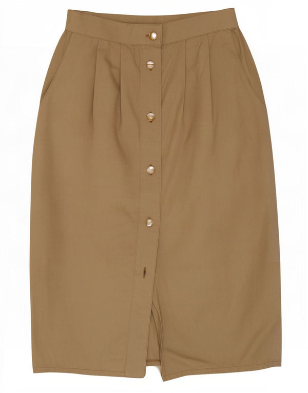 Vintage Damen Bleistiftrock IT 42 Medium W26 Khaki Baumwolle