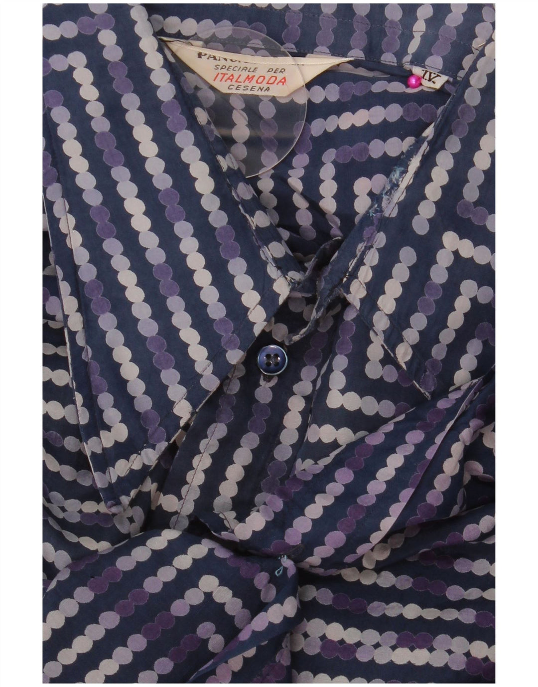 PANCALDI Herren Kurzarmhemd XL Blau Geometrisch