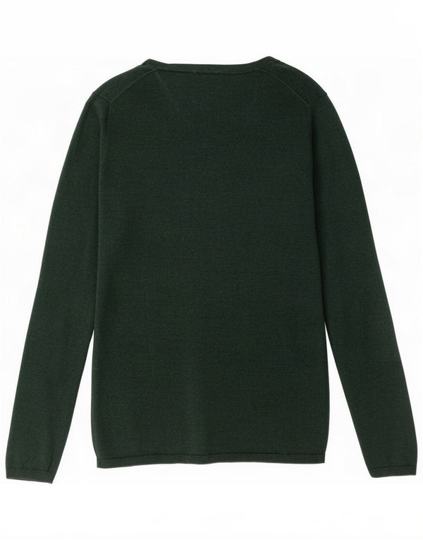 Tommy Hilfiger Damen-Pullover mit V-Ausschnitt, UK 10, kleine grüne Wolle
