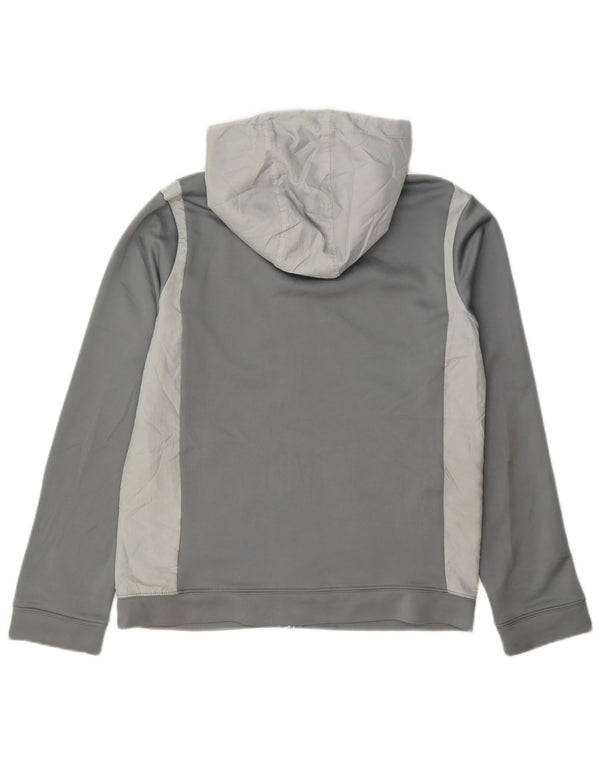 Nike Jungen-Kapuzenpullover mit Reißverschluss, 13–14 Jahre, XL, graues Colourblock-Polyester