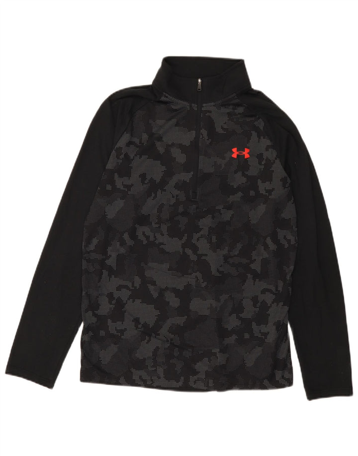 Under Armour Herren-Pullover-Trainingsanzugoberteil mit Reißverschluss, Größe S, Schwarz, Tarnung