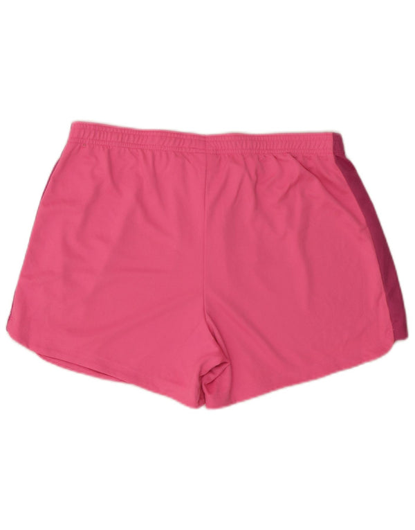 Nike Damen Dri Fit Sport Shorts UK 16 Large Pink Colourblock Polyester