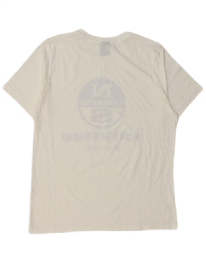 North Sails Herren-T-Shirt mit Grafik, Größe L, Weiß