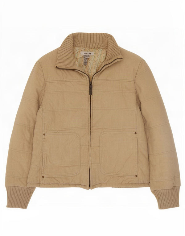 Zara Damen Cordjacke UK 14 Large Beige Baumwolle