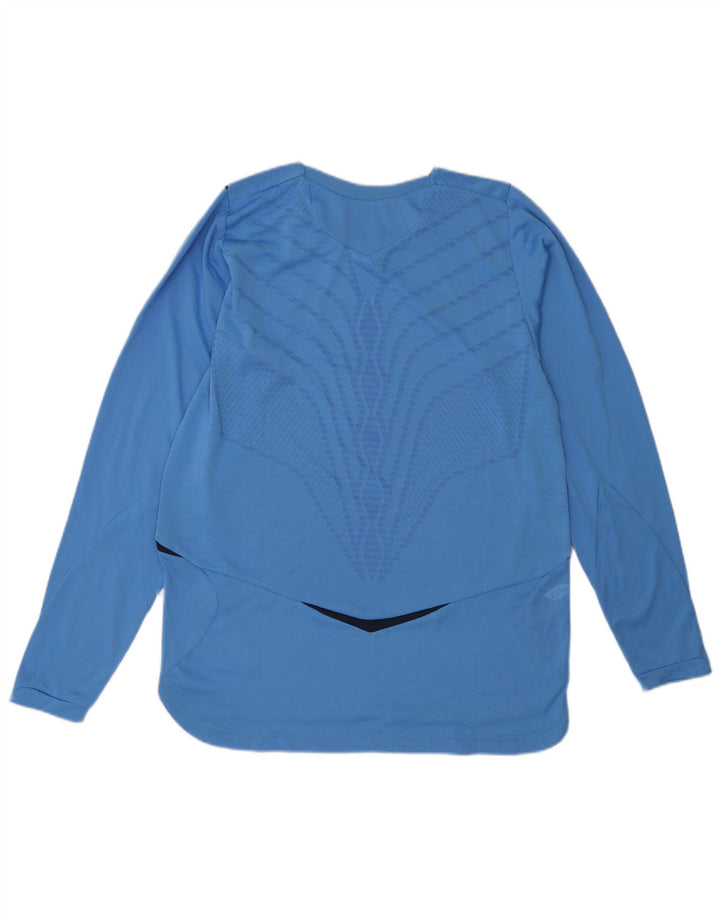 Umbro Herren-Top, langärmelig, klein, blau, Farbblock-Polyester