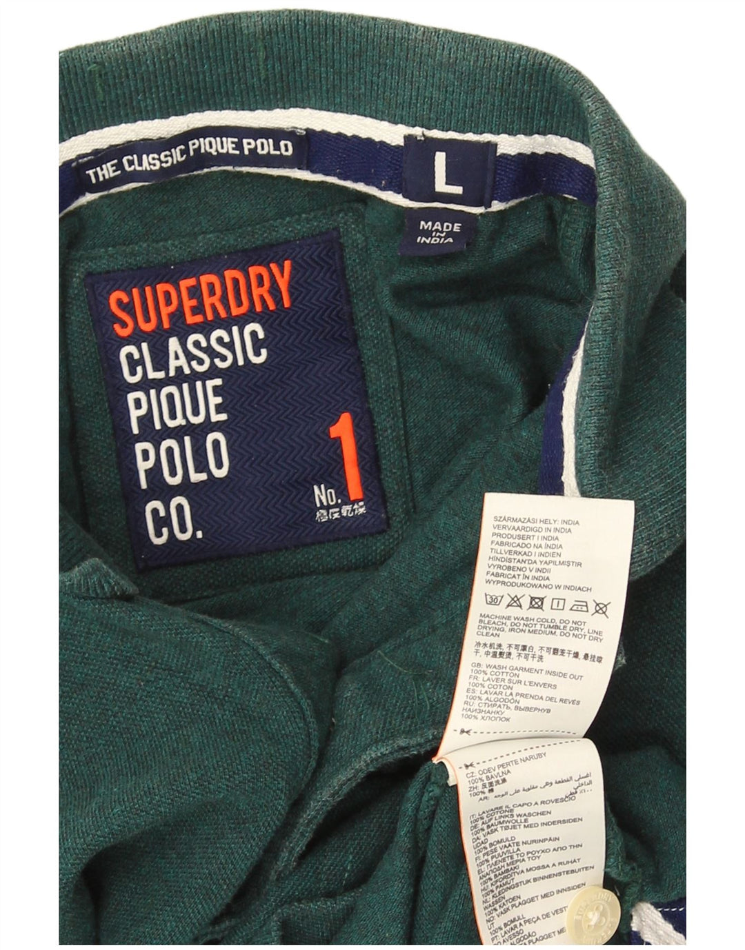Superdry Herren-Poloshirt, große grüne Baumwolle