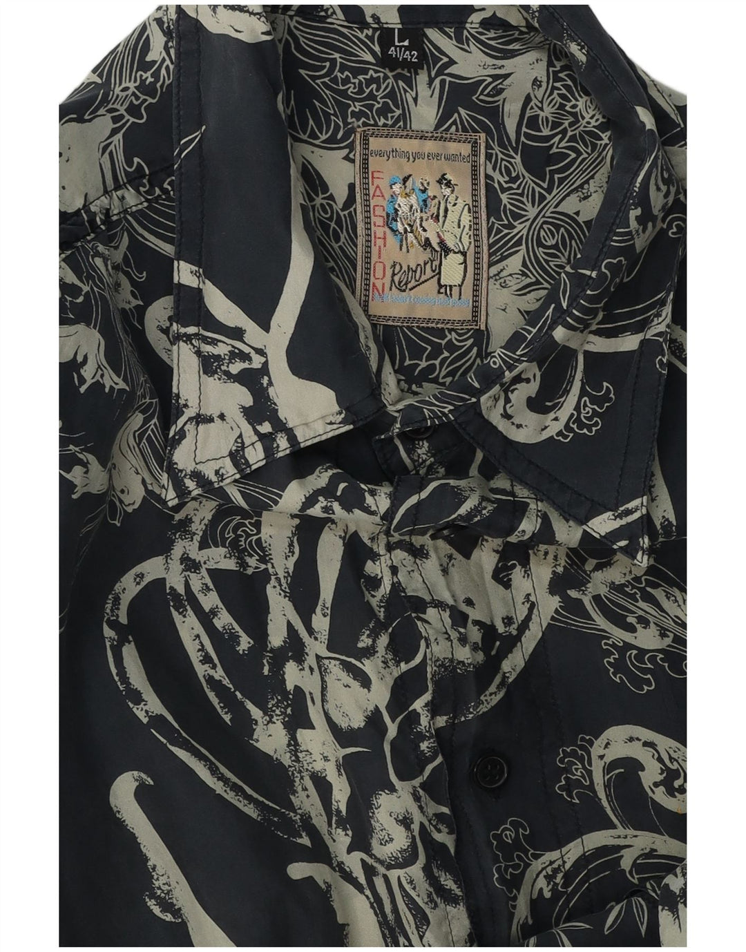 REPORT Kurzarmhemd für Herren, Größe 41/42, groß, marineblau, Paisleymuster