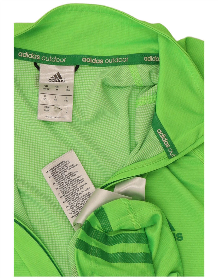 Adidas Herren-Pullover-Trainingsanzugoberteil mit Reißverschluss, UK 40/42, mittelgrünes Polyester
