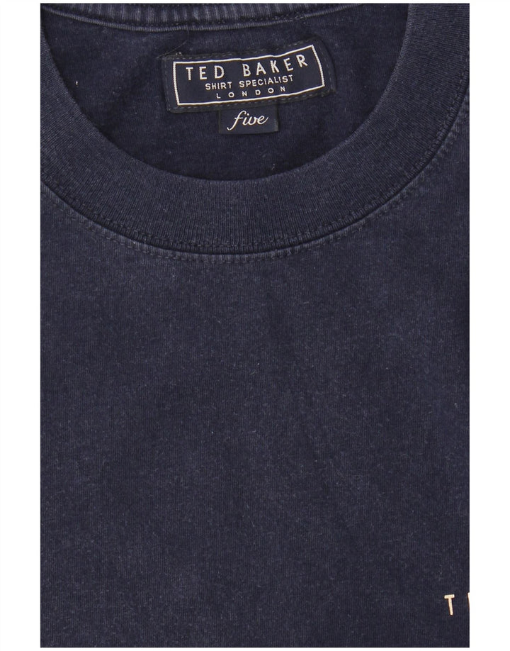 TED BAKER Mens T-Shirt Top Size 5 XL Navy Blue