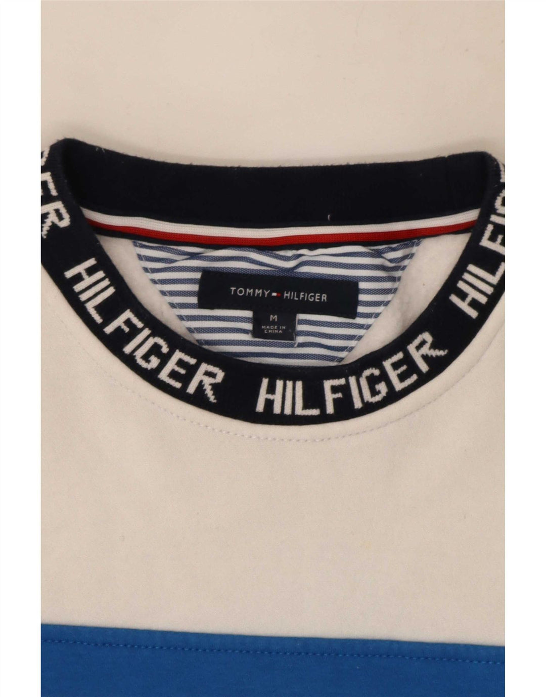 Tommy Hilfiger Herren-Sweatshirt mit Grafik, Mittelweiß, Farbblock