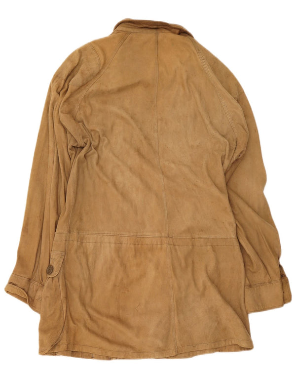 Vintage Damen Wildledermantel UK 8 Small Beige