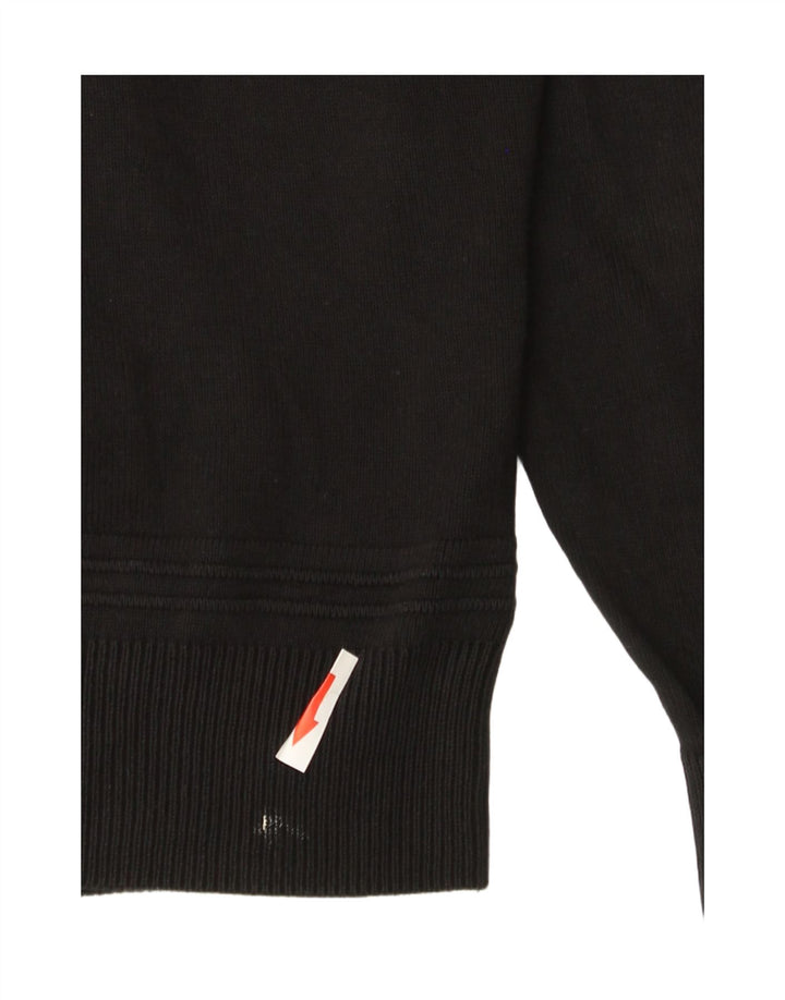 Zara Herren-Strickjacke, groß, aus schwarzer Baumwolle