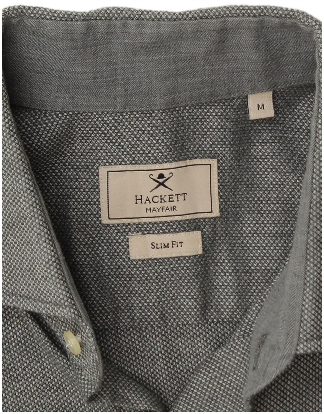 HACKETT Herren-Slim-Fit-Hemd aus mittelgrauer Baumwolle