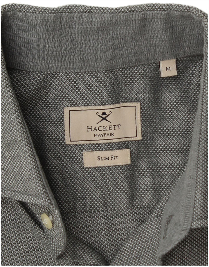 HACKETT Herren-Slim-Fit-Hemd aus mittelgrauer Baumwolle