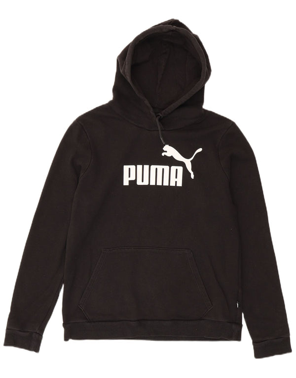 Puma Womens Graphic Hoodie Pullover UK 16 Große schwarze Baumwolle