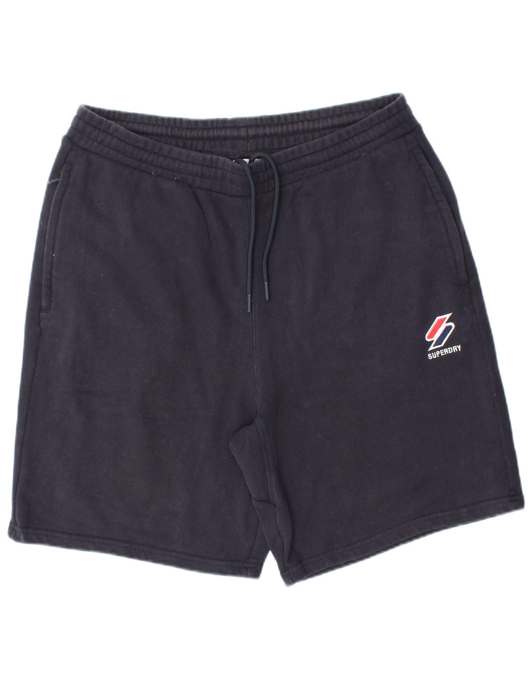 SUPERDRY Mens Sport Shorts Large  Navy Blue Cotton