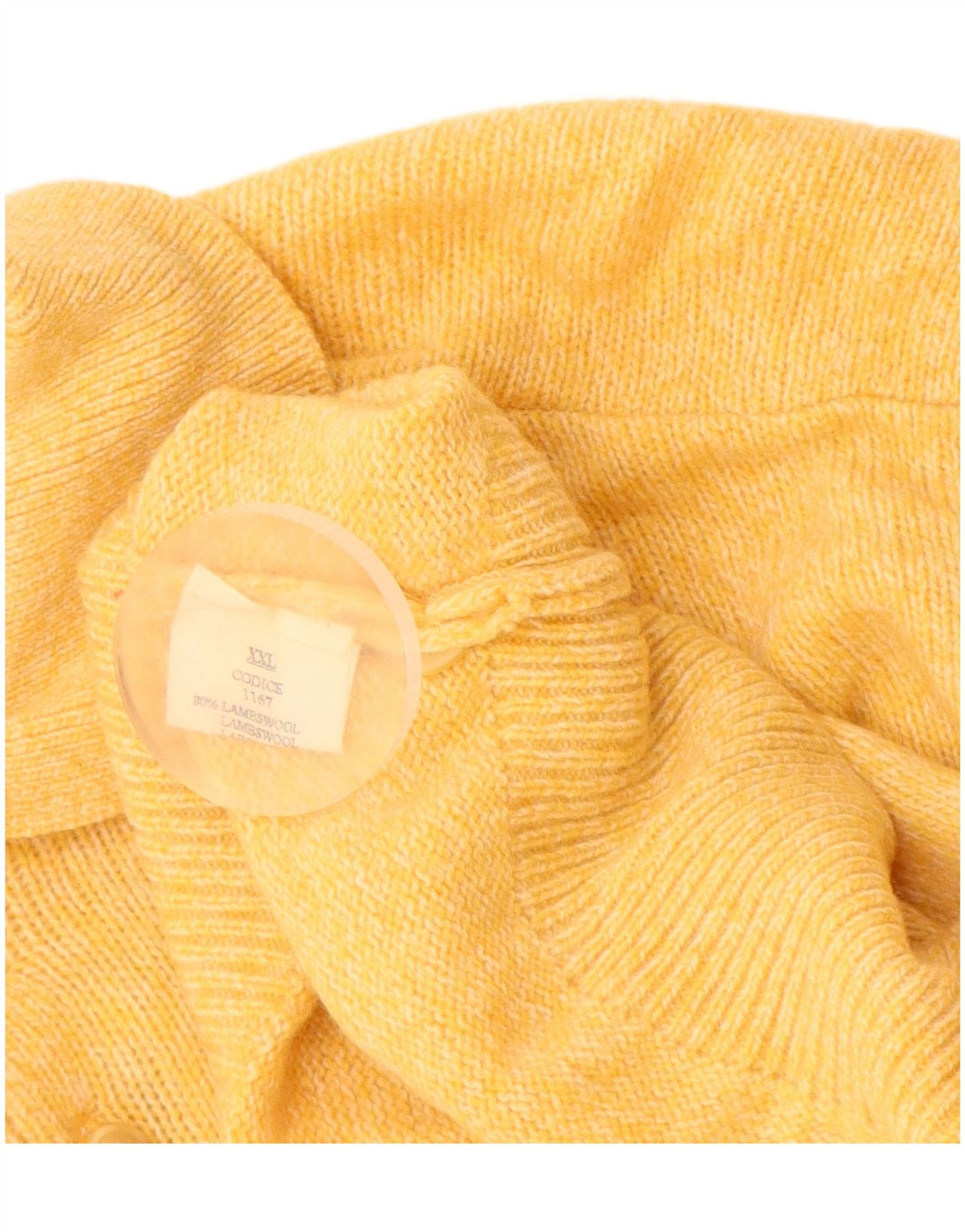 VINTAGE Herren Rollkragenpullover Pullover 2XL Gelbe Lammwolle