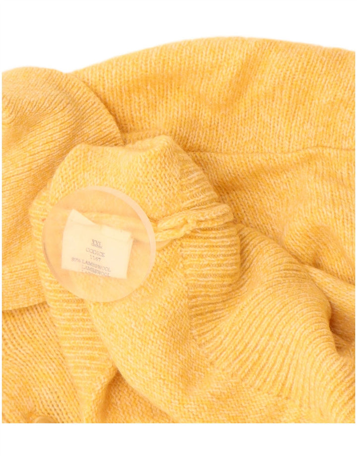 VINTAGE Herren Rollkragenpullover Pullover 2XL Gelbe Lammwolle