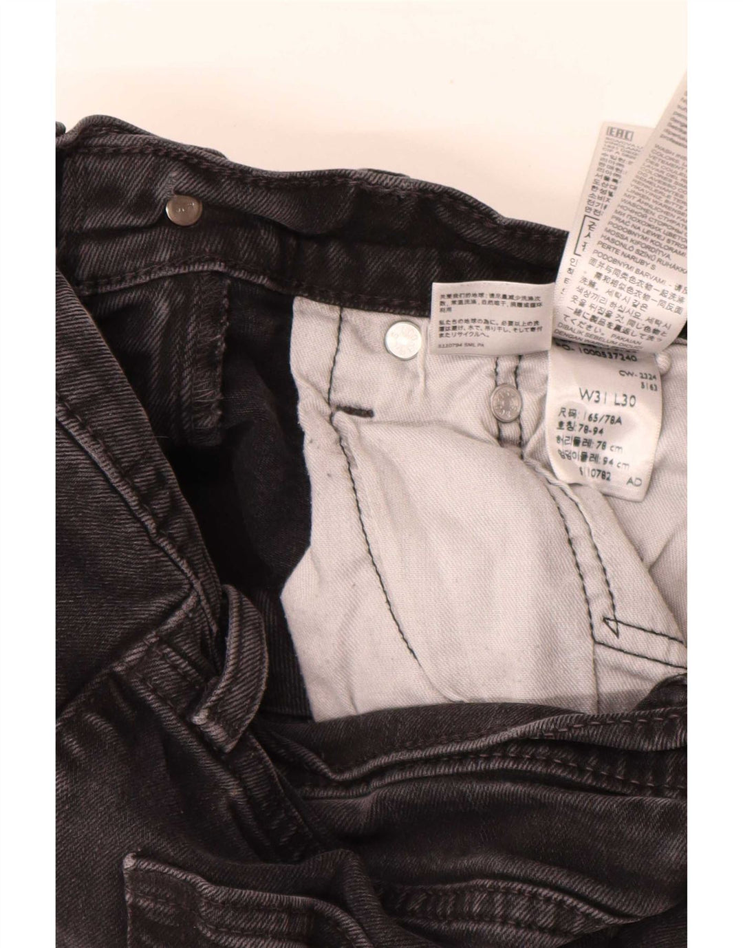 Levi's Herren 514 Straight Jeans W31 L30 schwarze Baumwolle