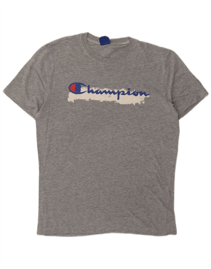 CHAMPION Herren-T-Shirt mit Grafik, groß, grau meliert