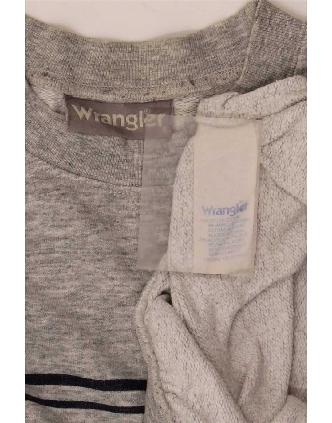 Wrangler Herren-Sweatshirt-Pullover, klein, grau gesprenkelte Baumwolle
