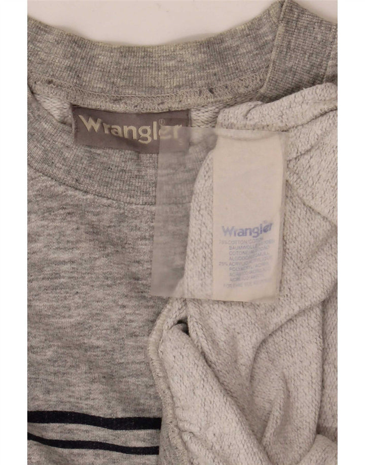 Wrangler Herren-Sweatshirt-Pullover, klein, grau gesprenkelte Baumwolle