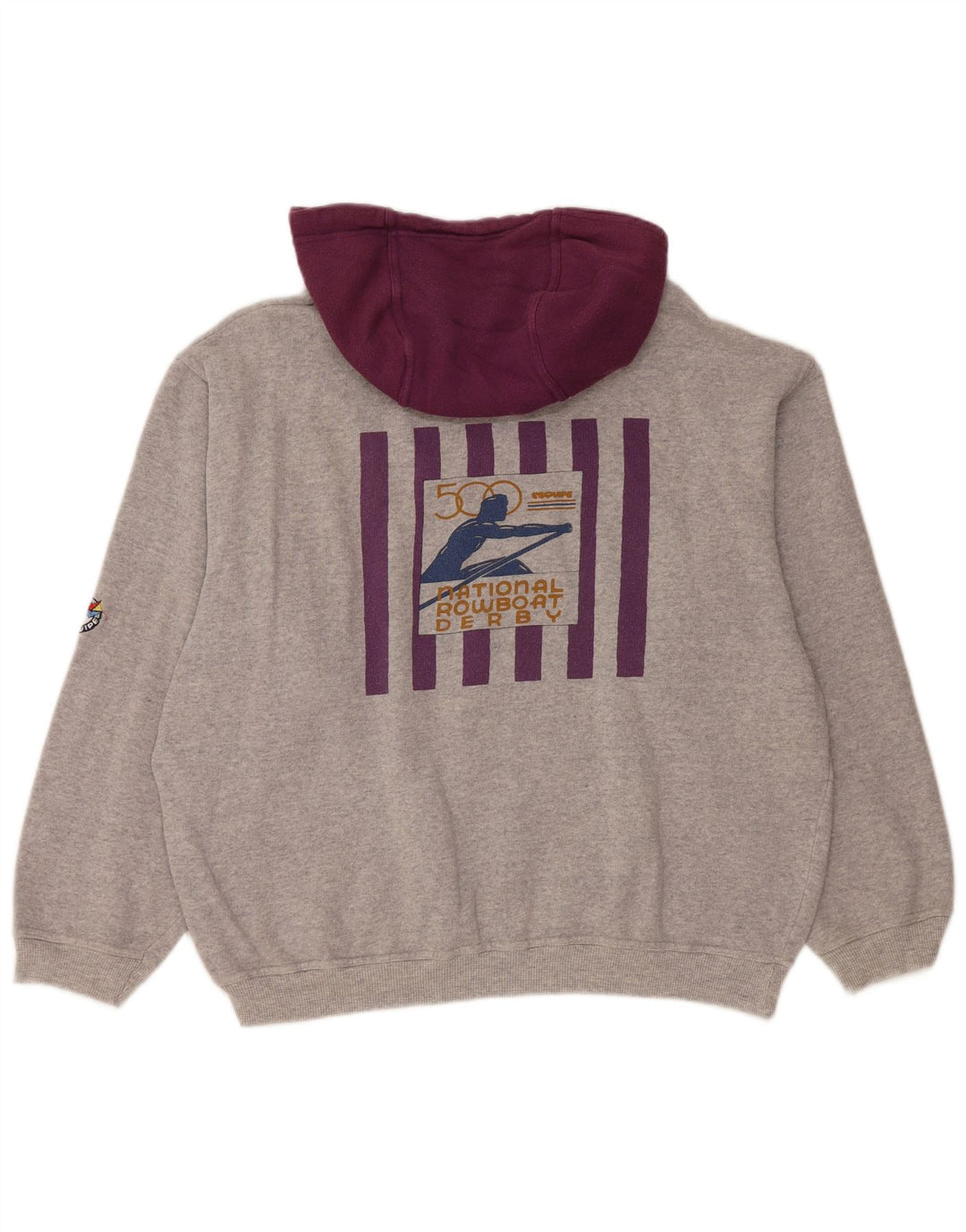 L'Equipe Damen-Kapuzenpullover mit Grafik, lockere Passform, UK 20 2XL, graue Baumwolle