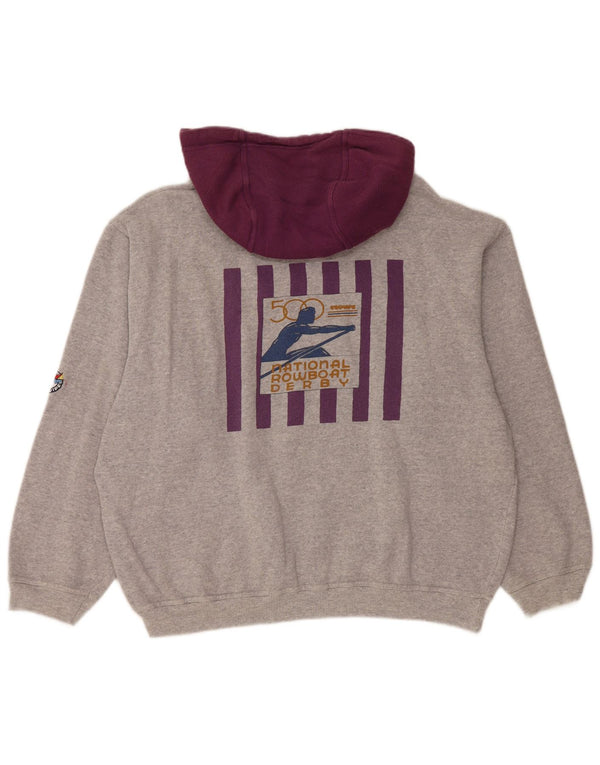 L'Equipe Damen-Kapuzenpullover mit Grafik, lockere Passform, UK 20 2XL, graue Baumwolle