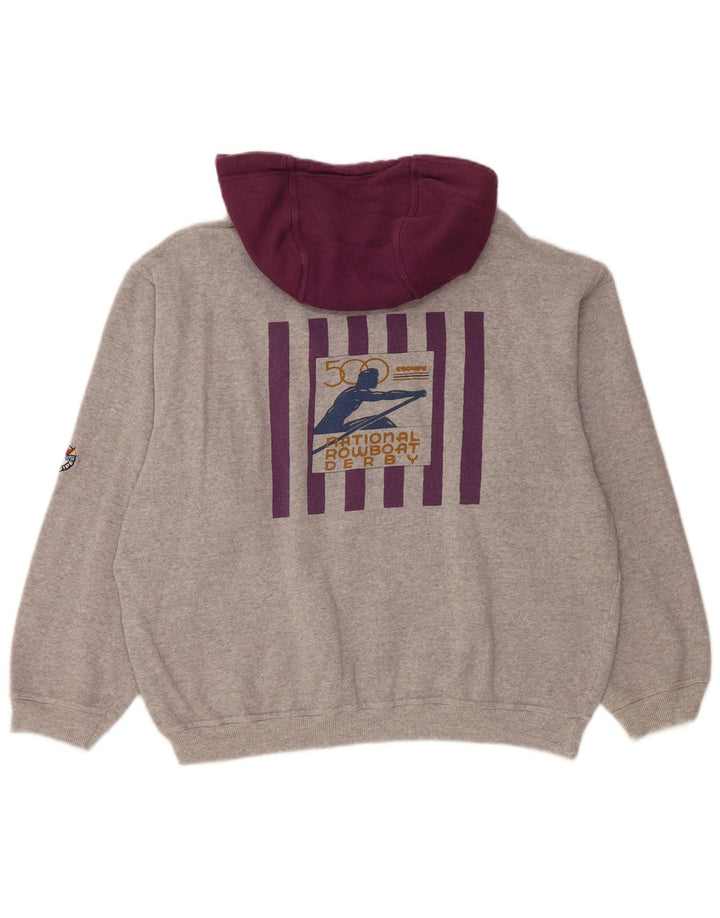 L'Equipe Damen-Kapuzenpullover mit Grafik, lockere Passform, UK 20 2XL, graue Baumwolle