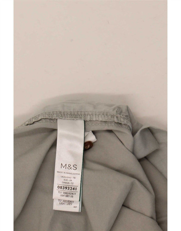Marks & Spencer Damen Chinoshorts UK 16 Large W36 Graue Baumwolle
