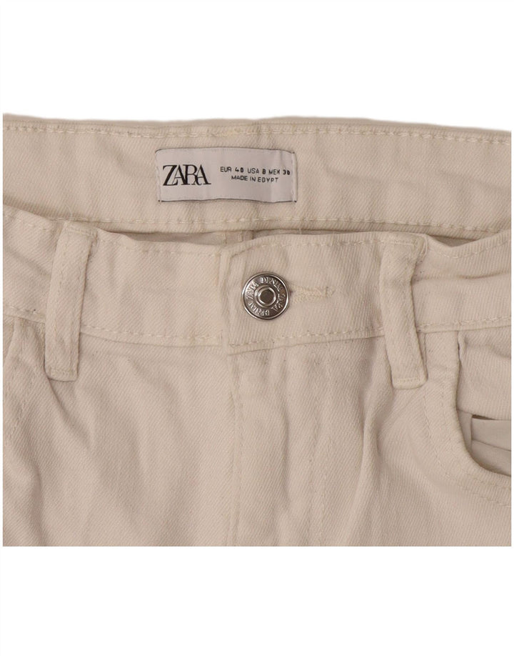 Zara Damen Straight Jeans EU 40 Medium W30 L27 Weiß