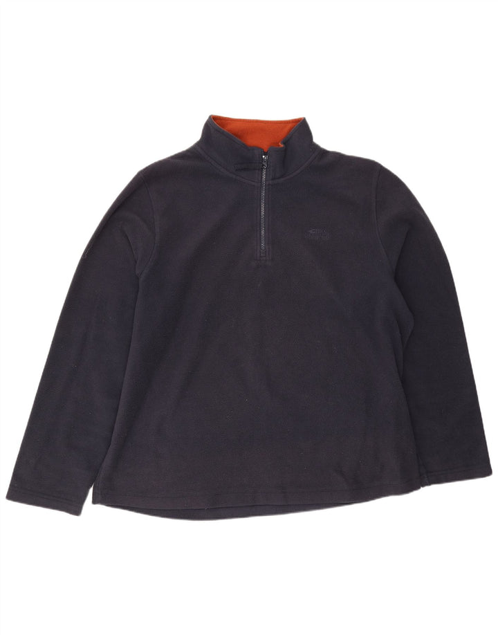 Weird Fish Herren-Fleecepullover mit Reißverschluss am Hals, 2XL, Marineblau, Polyester