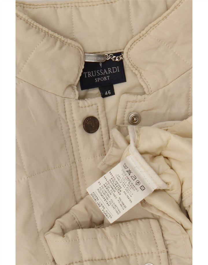 Trussardi Damen Steppjacke IT 46 Large Off White Polyester