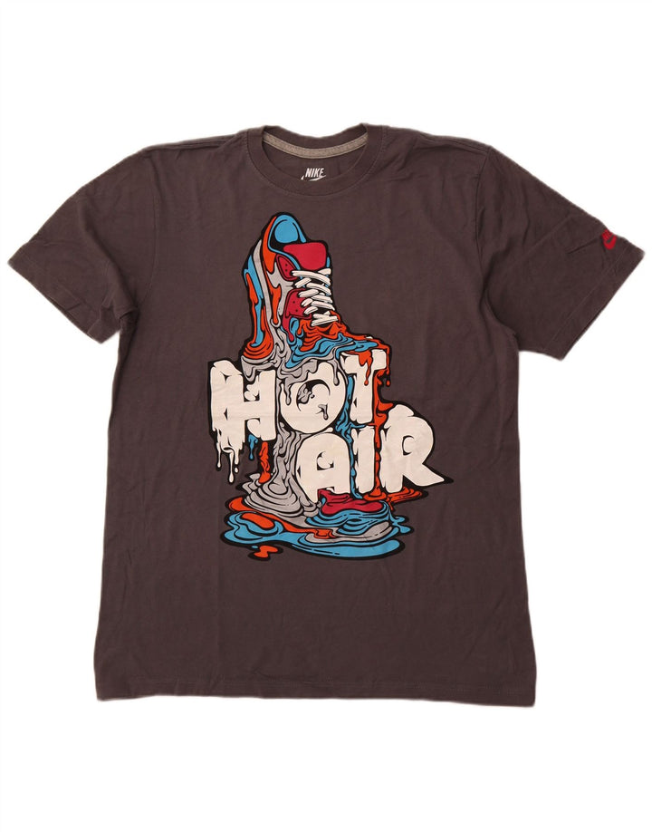 NIKE Herren-T-Shirt mit Standard-Passform, Grafik, Größe L, Grau, Baumwolle
