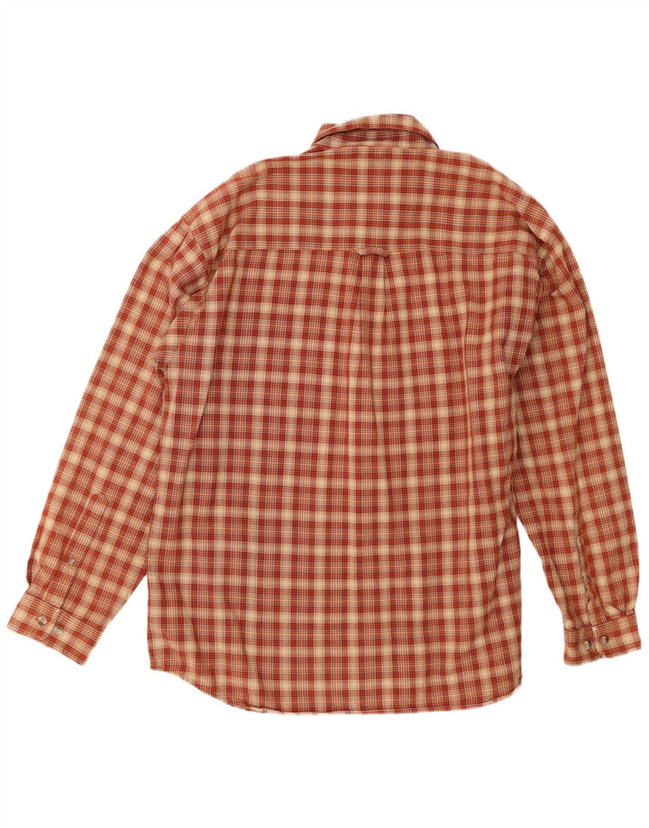 Columbia Herren-Flanellhemd XL, orangefarbene Karo-Baumwolle
