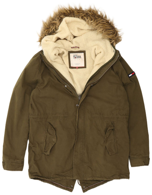 Tommy Hilfiger Herren-Parka mit Kapuze, UK 44, 2XL, Khaki, Polyester