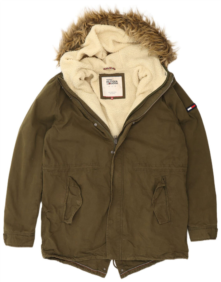 Tommy Hilfiger Herren-Parka mit Kapuze, UK 44, 2XL, Khaki, Polyester