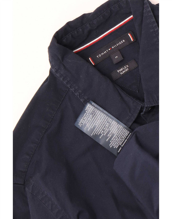 Tommy Hilfiger Herren-Slim-Fit-Hemd aus mittlerer marineblauer Baumwolle