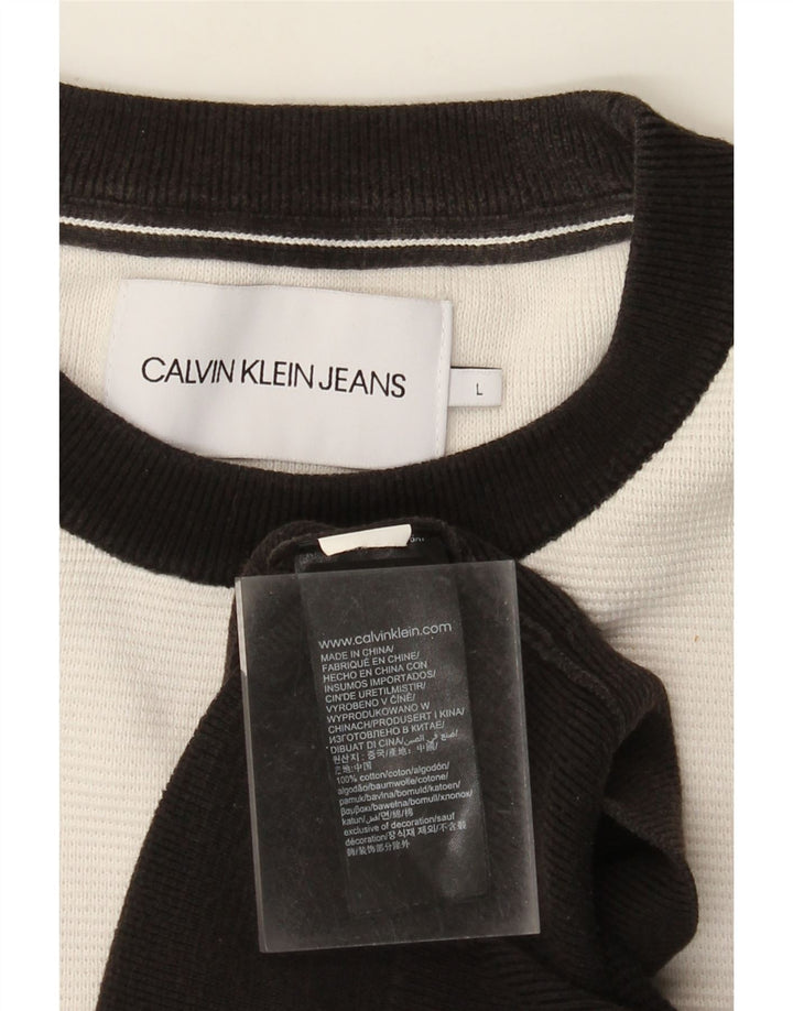 Calvin Klein Jeans Herren-Sweatshirt mit Grafik, groß, Schwarz, Farbblock