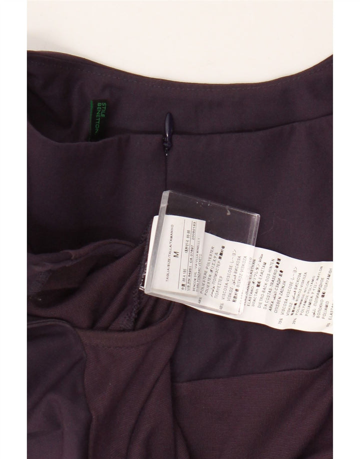 Benetton Damen Etuikleid UK 12 Mittelviolett Colourblock Polyester