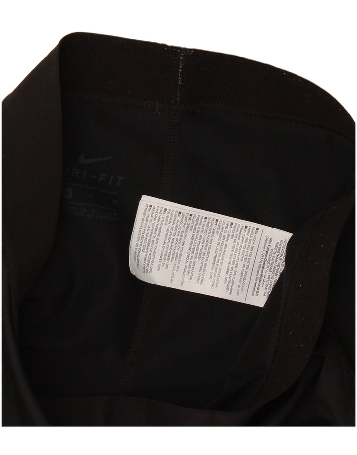 Nike Damen Dri Fit Graphic Leggings UK 12 Mittelschwarzes Polyester