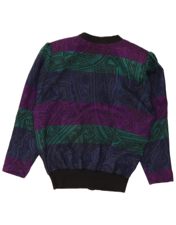 VINTAGE Damen Strickjacke Pullover UK 16 Große mehrfarbige Paisley-Wolle