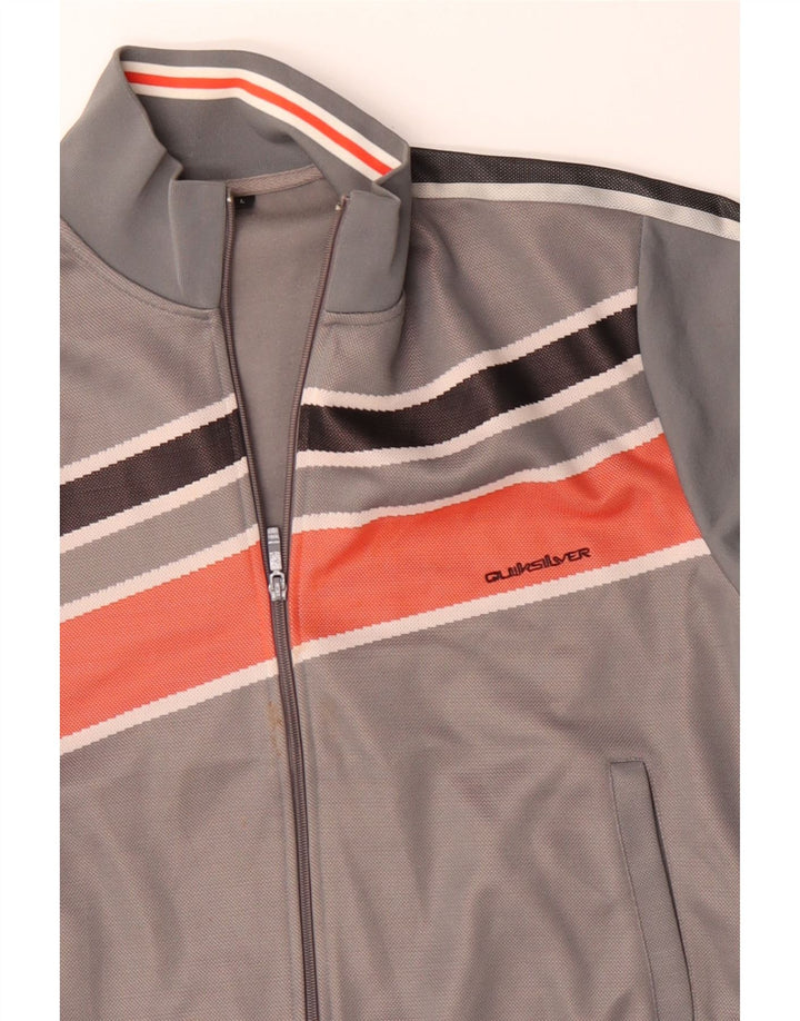 QUIKSILVER Herren-Trainingsanzug-Oberteil, Jacke, Größe L, Grau, Farbblock