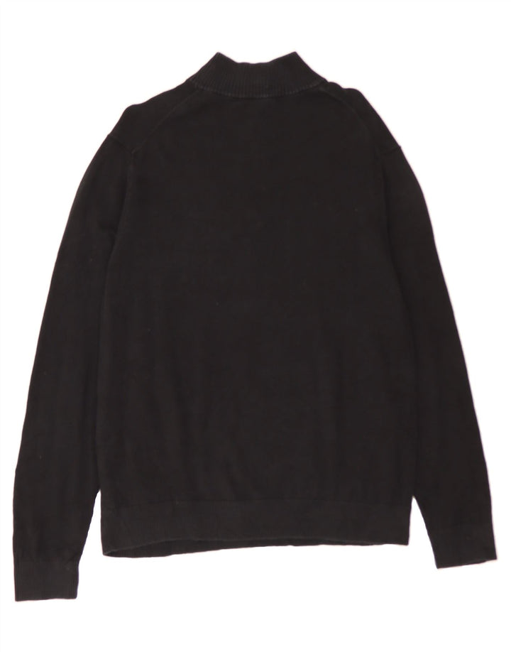 MICHAEL KORS Mens Graphic Zip Neck Jumper Sweater Large Black Cotton Vintage Michael Kors and Second-Hand Michael Kors from Messina Hembry 
