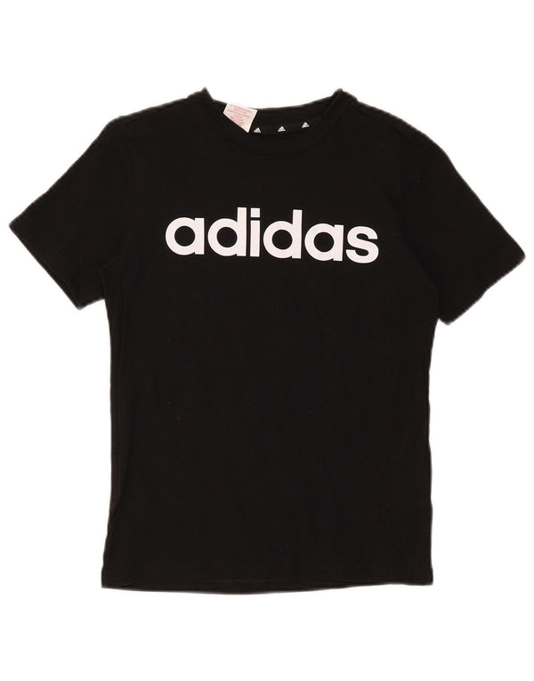 Adidas Jungen T-Shirt mit Grafik, 9–10 Jahre, schwarze Baumwolle