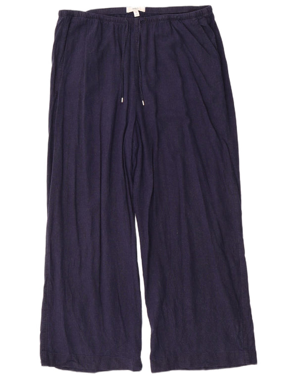 Marks & Spencer Damen-Hose mit hoher Taille, UK 18, XL, W40, L29, Marineblau