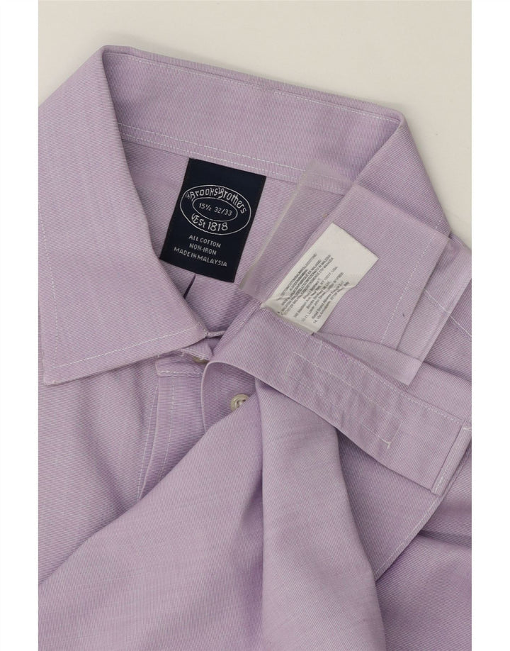 BROOKS BROTHERS Mens Shirt Size 15 1/2 Medium Purple Cotton Vintage Brooks Brothers and Second-Hand Brooks Brothers from Messina Hembry 