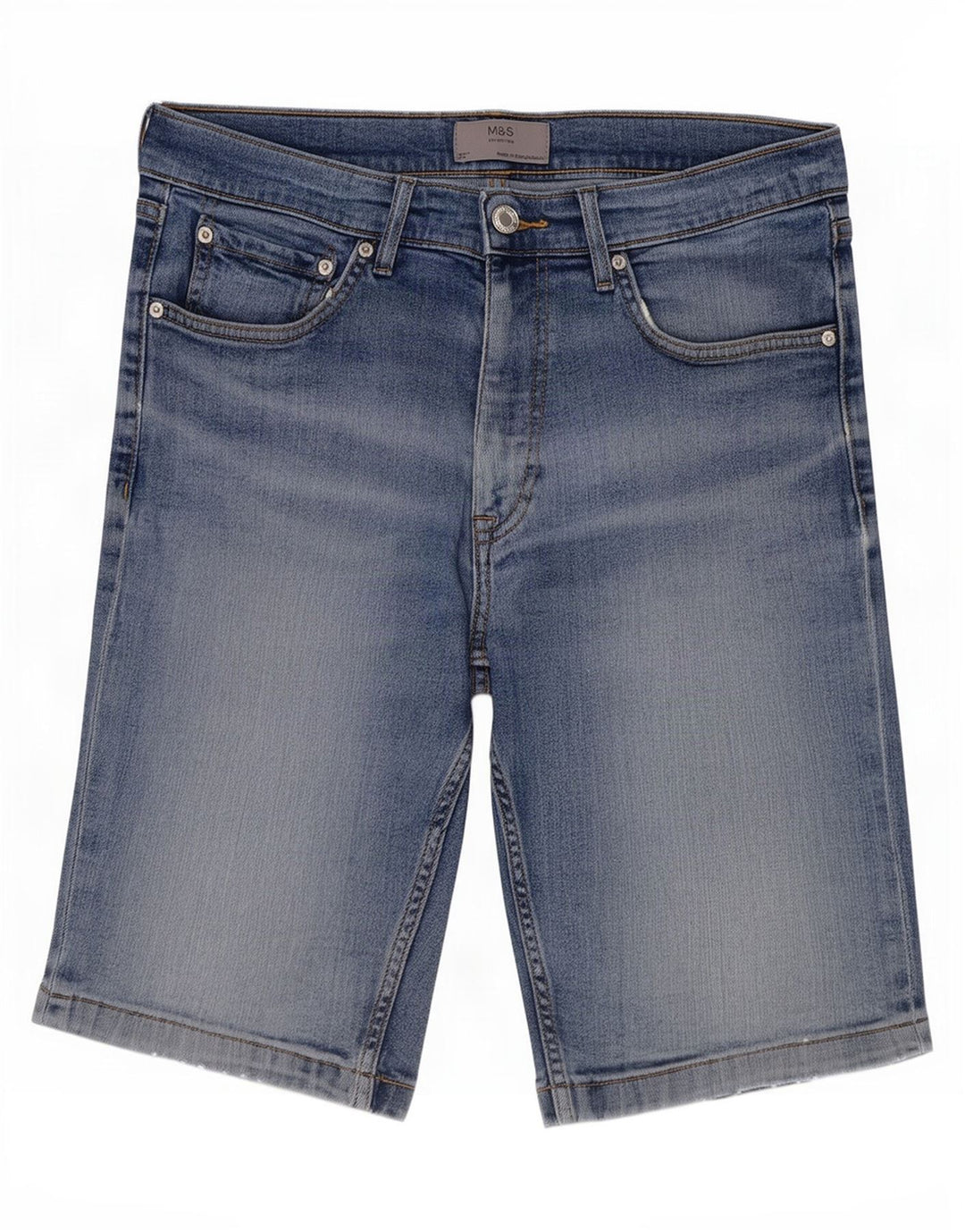 Marks & Spencer Herren-Jeansshorts, Größe M, W32, Blau, Baumwolle