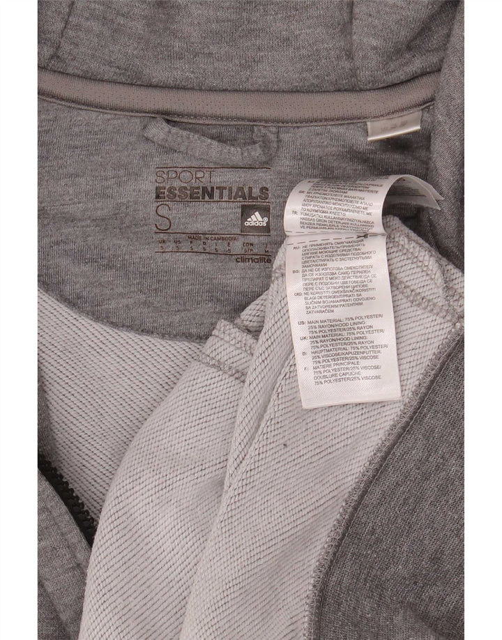 Adidas Herren Climalite Zip Hoodie Pullover Kleines grau meliertes Polyester