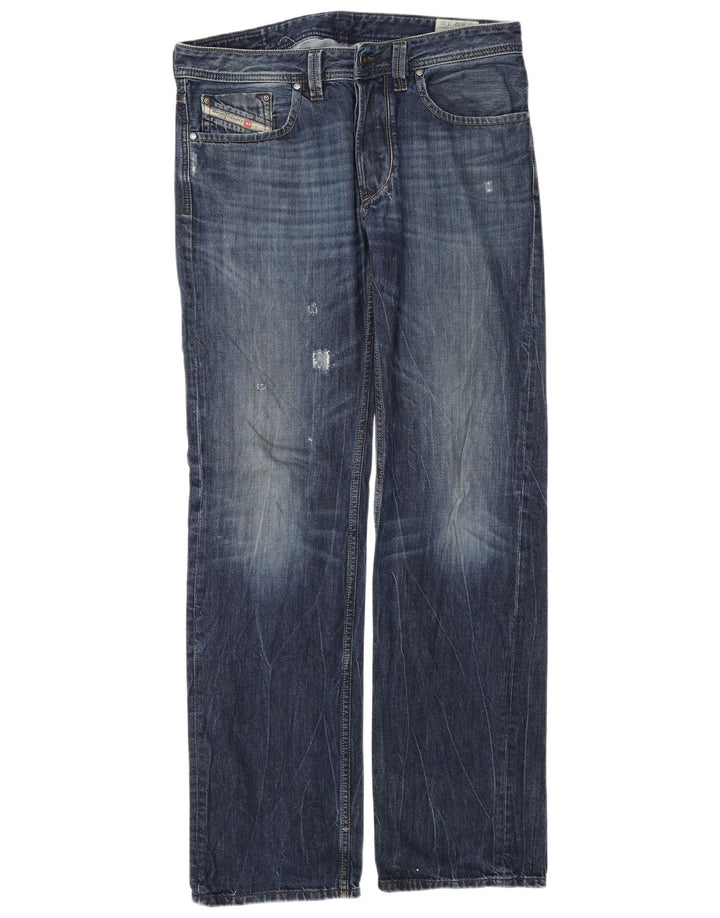 Diesel Herren Straight Jeans W32 L32 Blaue Baumwolle